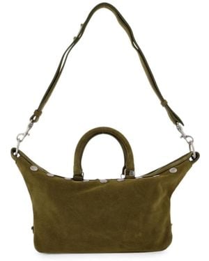 Marge Sherwood Dumpling Studded Suede Tote Bag - Green
