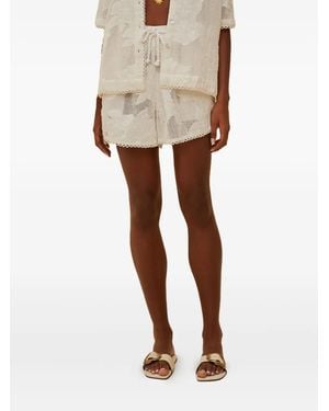 FARM Rio フローラル ショートパンツ - ナチュラル