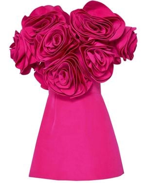 Carolina Herrera ローズトリム ミニドレス - ピンク