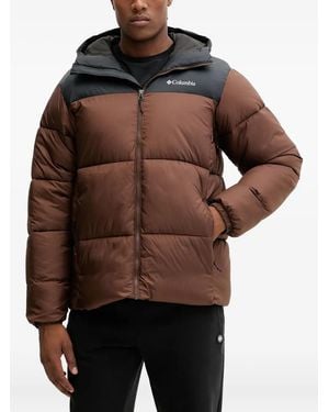 Columbia Puffect Hooded-Padded Jacket - Brown