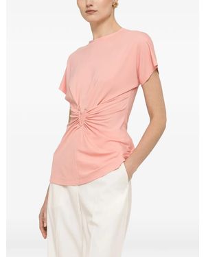 Nissa Knot-Detail T-Shirt - Pink