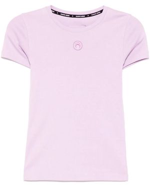 Marine Serre Moon-Logo T-Shirt - Pink