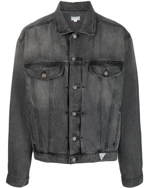 Guess Charcoal Denim Outerwear Cotton - Grey