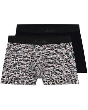 Aubade Set De Dos Bóxeres Con Estampado Geométrico - Negro