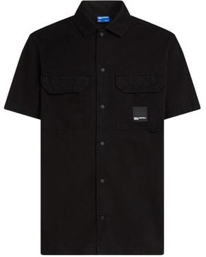 Karl Lagerfeld Logo-Patch Shirt - Black