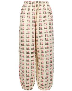 Ashley Williams Heart-Print Track Pants - White