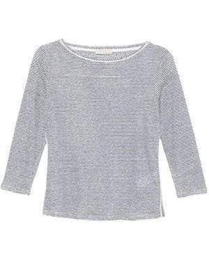 Purotatto Striped-Pattern Top - White