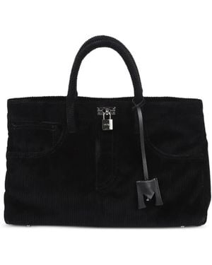 MEDEA Nina Ribfluwelen Shopper - Zwart
