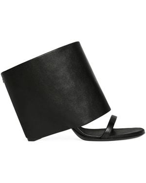 Courreges Sandali Oblique Con Tacco - Nero