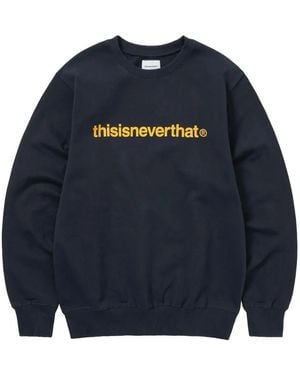 thisisneverthat Logo-Print Crew-Neck Sweatshirt - Blue
