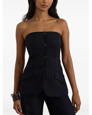 Ralph Lauren Pinstripe Buttoned Blouse - Black