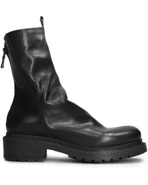 METISSE Leather Combat Boots - Black