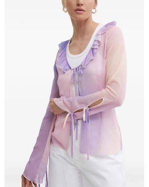 Résumé Ruffled Tie-Fastening Top - Purple