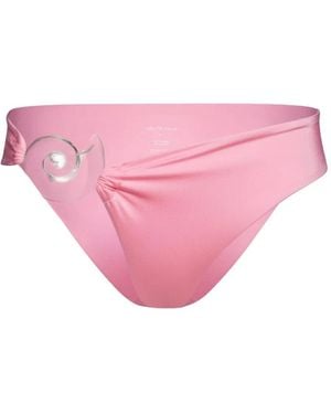 Salt & Wave Magda Shell-Detail Bikini Bottoms - Pink