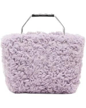 Plan C Mini Tote Bag Mit Fleece-Struktur - Lila