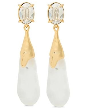 Alexis Bonbon Crystal-Embellished Drop Earrings - White