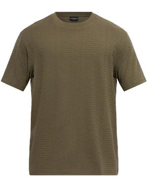 Emporio Armani Monogram-Pattern Short-Sleeve T-Shirt - Green