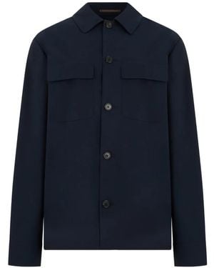 Slowear Button-Up Shirt Jacket - Blue