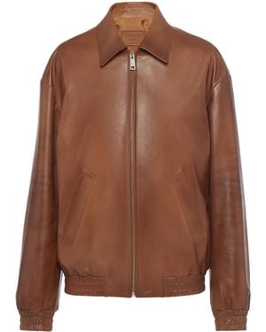 Prada Nappa Leather Jacket - Brown