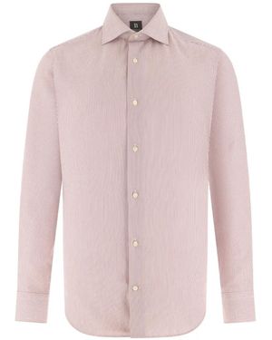 BOGGI Striped Windsor-Collar Shirt - Pink