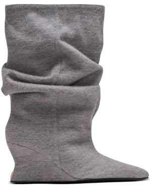 Balmain Stivaletti Con Zeppa 75Mm - Grigio