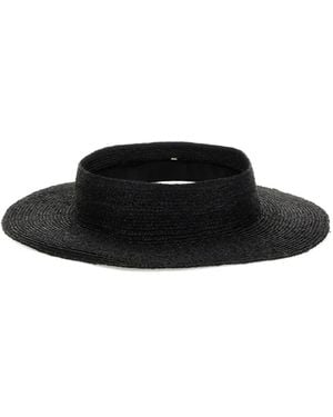 Helen Kaminski Raffia Visor Hat - Black