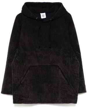 Stain Shade Panelled Hoodie - Black