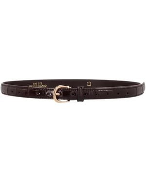 Magda Butrym Croc-Effect Calf Leather Belt - White