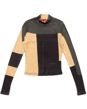 Eckhaus Latta Redacted Lapped Baby Turtleneck Top - Black