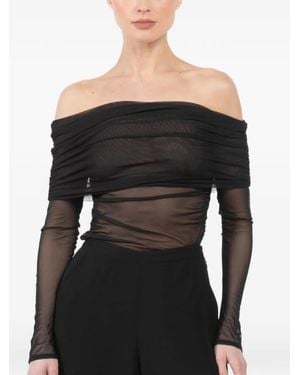 LAPOINTE Off-Shoulder Long-Sleeve Blouse - Black