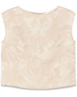 Incotex Jacquard-Oberteil Mit Blumenmuster - Natur