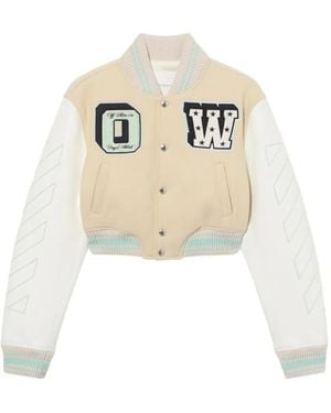 Off-White c/o Virgil Abloh Graffiti Varsity Jacket - White