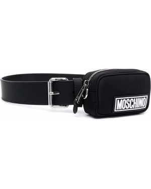 Moschino Gürtel Mit Logo-Print - Schwarz