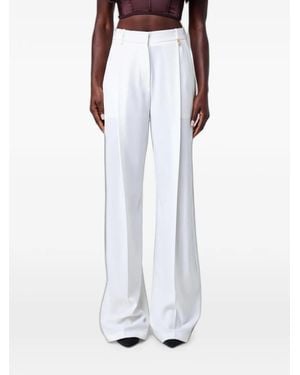 Elisabetta Franchi Wide-Leg Crepe Trousers - Bianco