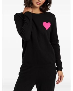 Chinti & Parker Heart-Intarsia Jumper - Black