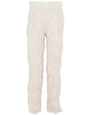 GONGDID DESIGN Crinkled-Finish Trousers - White