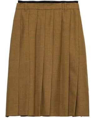 Prada Hopsack Midi-Skirt - Green