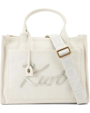Kurt Geiger Kurt Embroidered Tote Bag - White