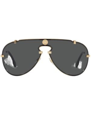 Versace Medusa Plaque Pilot Sunglasses - Black