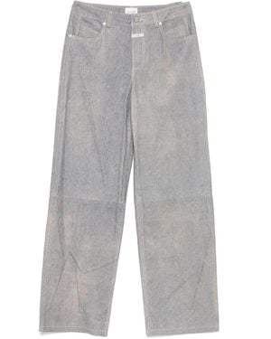 Closed Straight-Leg Pants - Gray