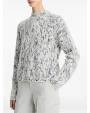 Vince Melierter Pullover mit Stehkragen - Grau