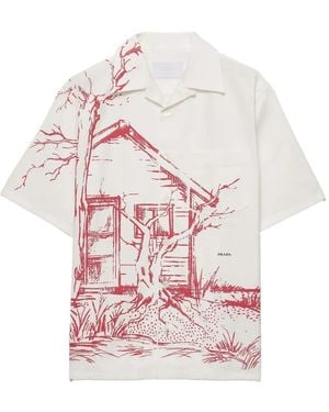 Prada Printed Bowling Shirt - Pink