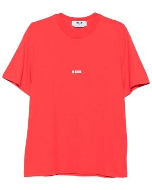 MSGM Camiseta Con Logo Estampado - Rojo
