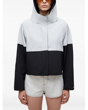 Osklen Hooded Double-Tone Cropped Jacket - White