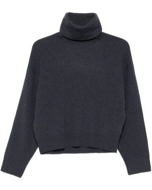 Brunello Cucinelli Ribbed Turtleneck Jumper - Blue
