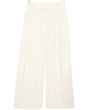 Litkovskaya Pantalones anchos de talle alto - Blanco