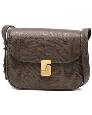 Soeur Leather Crossbody Bag - Grey