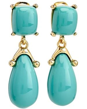 Kenneth Jay Lane Pendientes con colgante cuadrado - Azul