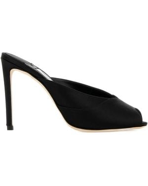 Jimmy Choo Brigitte Satin Heeled Mules - Black