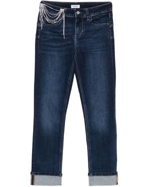 Liu Jo Rhinestone-embellished Straight-leg Jeans - ブルー